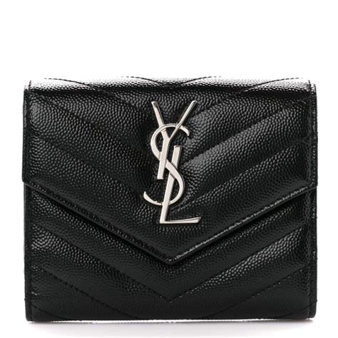 ysl monogram compact tri fold|SAINT LAURENT Grain De Poudre Matelasse Chevron .